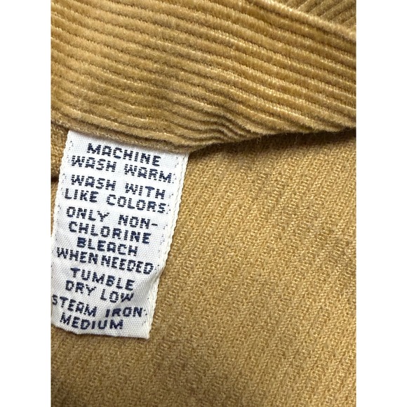 Vintage Ralph Lauren Custom Fit Corduroy Shirt Men Large Tan Brown Button Cotton - Picture 6 of 7